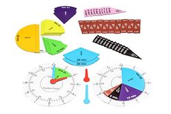 WISSNER active learning Fraction Clock, 63 Magnetic Pieces, Ø 10 cm, in A Cardboard Box