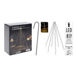 Zarivy Tenda esterna da 120 LED in bianco caldo, ideale per abbellire alberi. Con un'altezza di 2 metri, dona un tocco magico e accogliente al tuo arredamento esterno.