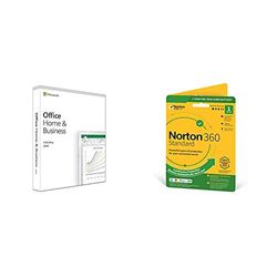 Microsoft Office Home and Business 2019 with Norton 360 Standard 2020 | 1 Device | 1 Year | Includes Secure VPN and Password Manager |Activation Code by Post