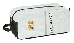 Safta Real Madrid 1e team 24/25 - middelgrote schoenenkast, multifunctioneel, sport, buitenschools, voetbal, comfortabel en veelzijdig, 34 x 18 x 15 cm, wit/grijs, Wit/Grijs, Standaard, casual