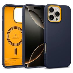 Caseology Nano Pop Mag per iPhone 16 Pro Cover [Materiale morbido e senza polvere] Military Grade Drop Protection con Motivi di Presa Laterale Cover iPhone 16 Pro - Blueberry Navy