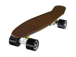Ridge Unisex 55 Mini Cruiser Retro M Rolls Fullt monterade Skateboard, Unisex, Skateboard Ridge Mini Cruiser Board Braun mit 12 Rollenvarianten komplett 55 cm, brun/svart