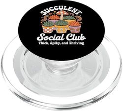 Suculentas Club Social Divertido Cactus Plantas Vintage PopSockets PopGrip para MagSafe