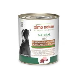 Almo Nature HFC Natural, Alimento Húmedo para Perros - Jabalí con Jamón y Frutos del Bosque - Calidad Humana, Gluten Free, 290g, Paquete de 12