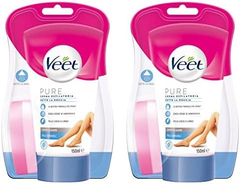 Veet Silk & Fresh Technology Crema Depilatoria Sotto la Doccia per Pelli Sensibili - 150 ml (Confezione da 2)