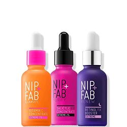 Nip + Fab Booster Trio Bundle | Help to Replenish, Tone, and Hydrate Face Skin | Contains Vitamin C Concentrate Extreme 3%, Salicylic Fix Concentrate Extreme 2%, Retinol Fix Booster