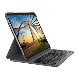 Logitech Slim Folio Pro per iPad Pro da 12,9 pollici (3a e 4a generazione, modello A1876/A2014/A1895/A1983/A229/A2233), Bluetooth wireless avanzato, chiusura magnetica, layout QWERTY UK, grigio