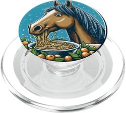 Caballo que come espaguetis PopSockets PopGrip para MagSafe