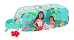 Safta VAIANA Dubbel etui voor kinderen, ideaal voor kinderen van schoolleeftijd, comfortabel en veelzijdig, kwaliteit en duurzaamheid, 21 x 6 x 8 cm, beige/blauw, Beige/Blauw, Standaard, casual