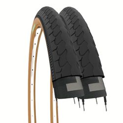 2 banden 26" x 1 3/8 (37-590) fietsband zwart para voor stadsfiets straat volwassenen vintage Olande