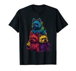 Colorido pelo de perro Cairn Terrier Orgullo LGBT Camiseta