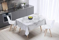 Le Jardin du Lin Kitchen Decoration, Tablecloth, 140 cm x 140 cm, Designed and Manufactured in Turkey