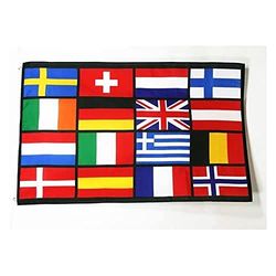 AZ FLAG - Bandera Países De Europa - 150x90 cm - Bandera Union Europea - UU.EE 100% Poliéster con Ojales de Metal Integrados - 110g - Colores Vivos Y Resistente A La Decoloración