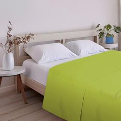 ECOMMERC3 Extra zacht en comfortabel laken, voor bedden van 90 cm breed, pistachekleur, gemaakt in Spanje, ademend, onderhoudsarm