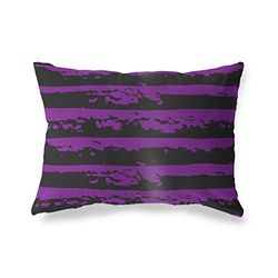 BonaMaison Viola-Nero Fodera per Cuscino Cotone e Copricuscini Federa per Divano Casa Soggiorno Camera da Letto Decorazione Interni ed Esterni, 35x50 Cm - Progettata e Prodotta in Turchia