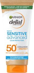 Garnier Delial Sensitive Advanced, Leche Solar para Pieles Claras, Sensibles e Intolerantes al Sol, IP50 plus, 175 ml