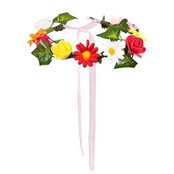 Boland 52198 52198-blomsterkrans Ibiza, med blommor och blad, för vuxna, pannband, hårrans, flerfärgad, karneval, temafest, festnatt, karneval, bröllop, blomsterflicka, damer, en storlek