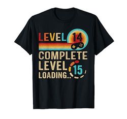 Gamer 14 cumpleaños Nivel 14 Nivel completo 15 Cargando Camiseta