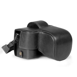 MegaGear Genuine Leather Camera Case for Fujifilm X-S20 (18-55mm) - Stylish and Protective Digital Photography Bag (Black)