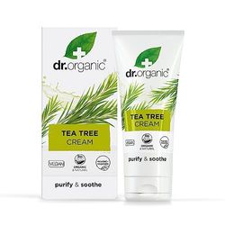 Dr. Organic Tea Tree Cream, zuiverende, barrièrecrème, heren, dames, natuurlijk, veganistisch, dierproefvrij, vrij van parabenen en SLS, gerecycled en recyclebaar, biologisch, 50 ml