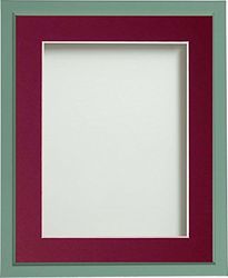 Frame Company Drayton Range 10x8-inch Green Picture Photo Frame with Plum Mount For Image Size 8x6-inch