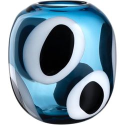 LEONARDO HOME Occhi BLU Jarrón, 1 Pieza, Obra de Arte Hecha a Mano Llena de pasión, Elegante florero, Belleza única, Arte para el hogar, Altura 22 cm, Azul, 047509
