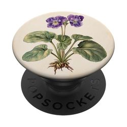 Pianta dell'illustrazione scientifica dell'annata viola africana PopSockets PopGrip Adesivo