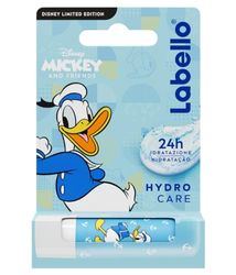 Labello Hydro Care Disney Limited Edition 4.8 g, Balsamo labbra con divertente design con Donald Duck, Burrocacao bambini 3+ idratante fino a 24 ore, Burrocacao labbra senza oli minerali