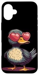 Bellissimi occhiali da sole a forma di anatra con amore per ragazzi Custodia per iPhone 16 Plus