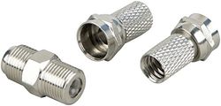 SCHWAIGER -KVBS70 531- F-pluggar, set med 3 stycken (Ø 7 mm) | För anslutning av kablar eller kontaktdon med F-kontakt/kontaktdon | silver