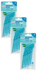 TePe Brossettes interdentaires Angle - Idéal pour le nettoyage des espaces interdentaires des molaires - 6 brossettes - Diamètre 0,6mm - Bleu (Lot de 3)
