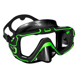 Mares Pure Edge, Masque de Plongée en Silicone Liquide Hypoallergénique, Adulte, Unisex, Taille Unique, Noir/Vert