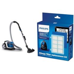 Philips Aspirador sin Bolsa PowerPro Compact FC9332/09 (Muy bajo Consumo con Alto Rendimiento, Volumen de Polvo 1,5 L, Accesorios Integrados) Blanco + Juego de filtros de Repuesto Original FC8010/02