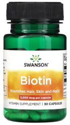 Swanson - Biotin | High-Potency Support for Hair, Skin & Nails - 30 Capsules