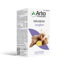 Arkopharma Arkocápsulas Jengibre BIO 40 Cápsulas, Evita Sensación de Náuseas y Mareo en Viajes, Favorece la Digestión, Vegano, Complemento Alimenticio