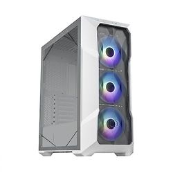 Cooler Master MasterBox TD500 Mesh V2 - E-ATX Mid-Tower Datorchassi med Polygonal Mönstrat Mesh, 3 x Förinställda ARGB Fläktar, Avtagbar Toppanel, Sidopanel i Härdat Glas, USB Typ-C - Vit