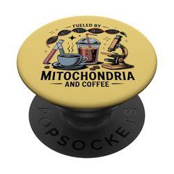 Profesor de ciencias divertido impulsado por la biología del café de las mitocondrias PopSockets PopGrip Adhesivo