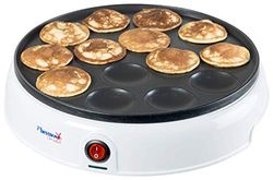 Bestron poffertjes apparaat, elektrische poffertjesplaat, antiaanbaklaag, 800W, wit