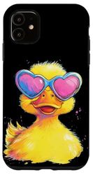 Fantastica anatra con specifiche a forma di cuore per adulti e bambini Custodia per iPhone 11