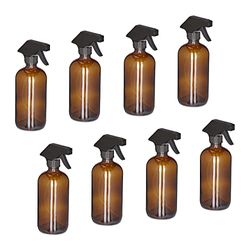 Relaxdays Spruzzino Nebulizzatore, Set 8, 500ml di Bottiglie Spray Vuote, Vaporizzatore Parrucchieri, Pulizia, Marroni, 21 x 9.5 x 7.5 cm