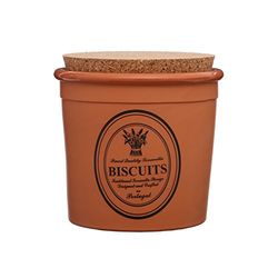 Premier Housewares Porto Boîte à Biscuits en Terre Cuite Naturelle, Orange