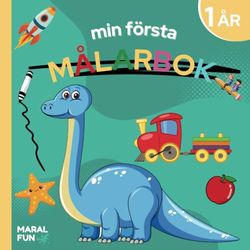 Min Första Målarbok 1 år: Doodle Bok med 50 Enkla och Roliga Bilder att Färglägga för Barn Från 1 år och uppåt