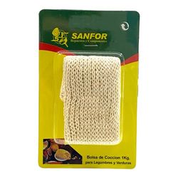 Sanfor 80147 Sac de cuisson pour légumes 1 kg, convient pour tout type d'autocuiseur, sac de cuisson résistant, matériau 100% coton, couleur marron, 80147