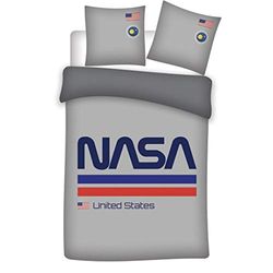 NASA - Juego de Cama Individual Reversible (Funda nórdica de 140 x 200 cm y Funda de Almohada de 63 x 63 cm)