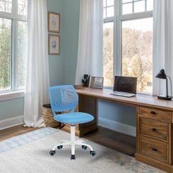 FurnitureR Teenage, Height Adjustable Armless Task, Colourful Study for Home and, Computer, Ergonomic & Swivel Office Chair, 40,5 x 44 x 87 cm, Blue, Metal, 44 x 40 x 87 cm
