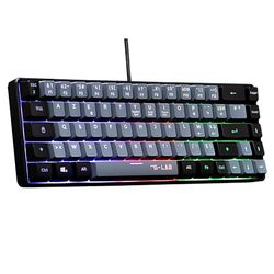 The G-Lab Keyz Hydrogen, Clavier Gamer 60%, Clavier Semi-mécanique Filaire Azerty, Rétroéclairage Multicolore- Mini Clavier Gamer Silencieux, Format Compact TKL - PC/PS5-2023 (Gris/Noir)