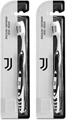 Naturaverde | Kids - Football Team - Brosse à dents avec poils moyens pour enfants, brosse à dents amusante pour Bimbi, brosse à dents Juventus (Lot de 2)