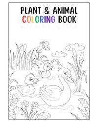 Plant & Animal Coloring Book: With Words to Trace