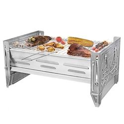 VENTON Mini parrilla estable, práctica parrilla de viaje con parrilla extraíble, parrilla de camping fácil de limpiar.
