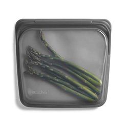 Stasher - Sacchetti per cibo riutilizzabili in silicone al 100%, plastica, color cenere